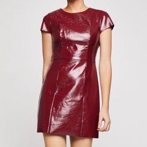 BCBGeneration Burgundy Faux Leather Dress NWT